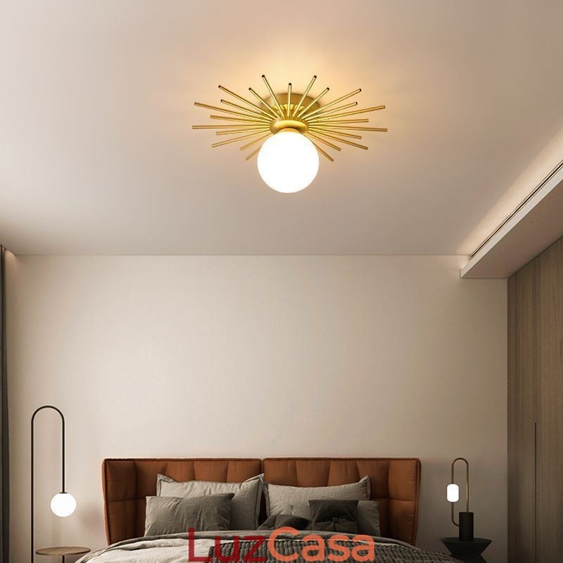 Luminária de teto moderna embutida de 1 luz, luminária de teto globo