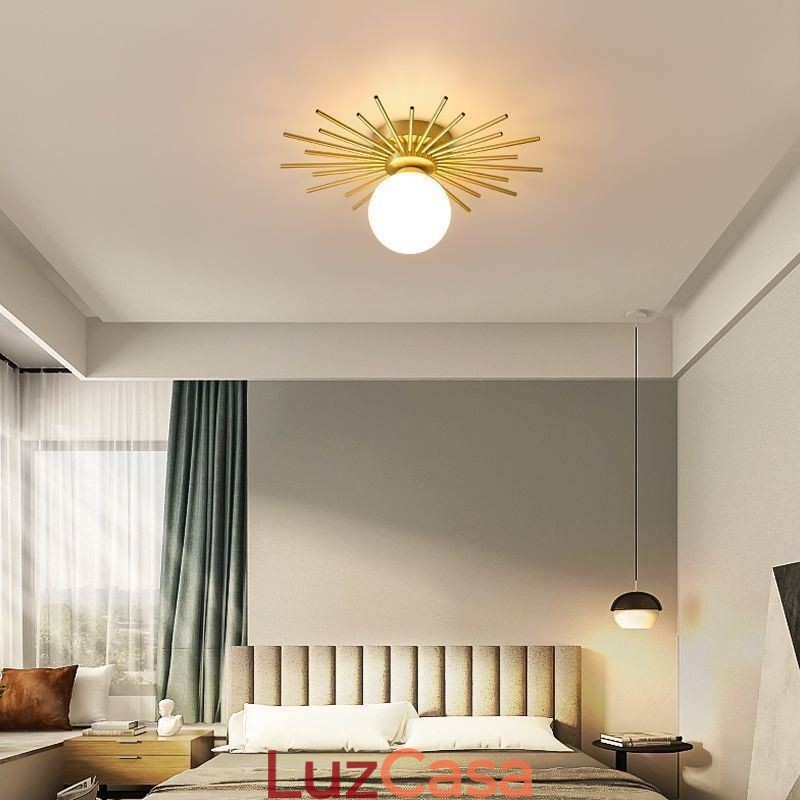 Luminária de teto moderna embutida de 1 luz, luminária de teto globo