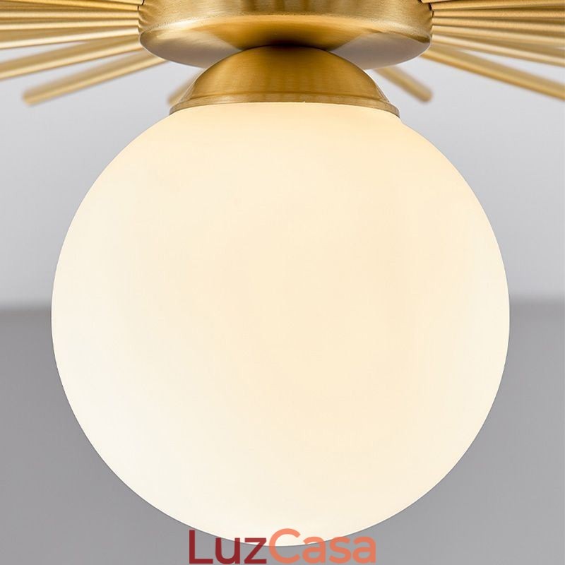 Luminária de teto moderna embutida de 1 luz, luminária de teto globo