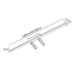 Spot de acrílico de montagem embutida no teto linear