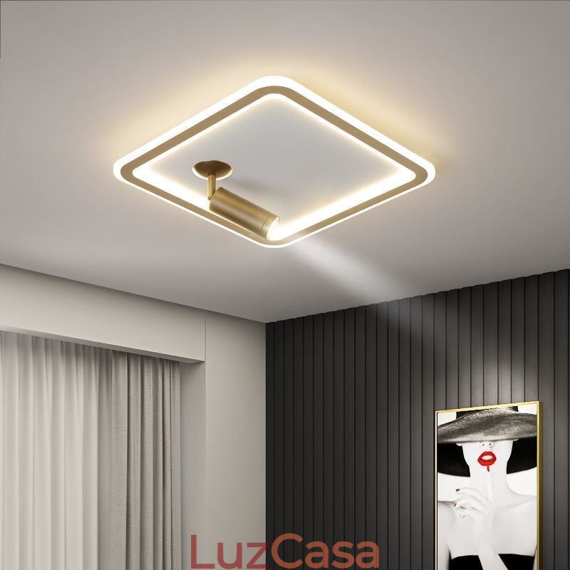 Spot de acrílico quadrado embutido para teto