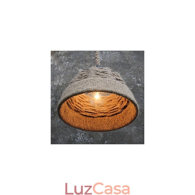 Lustre retrô feito à mão em corda de cânhamo estilo campestre industrial
