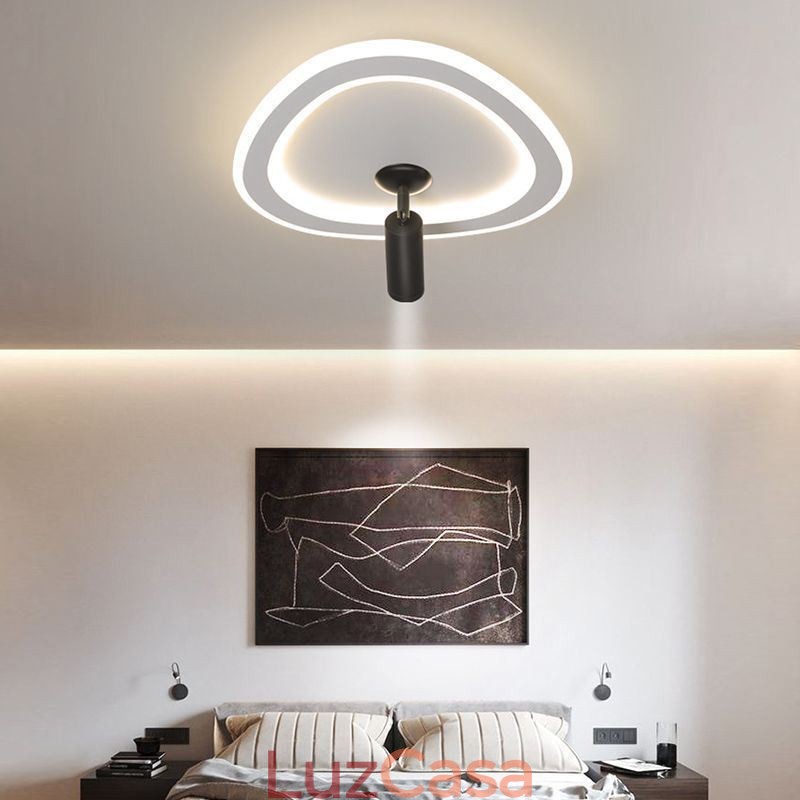 Luminária de teto em acrílico triangular embutida Spotlight