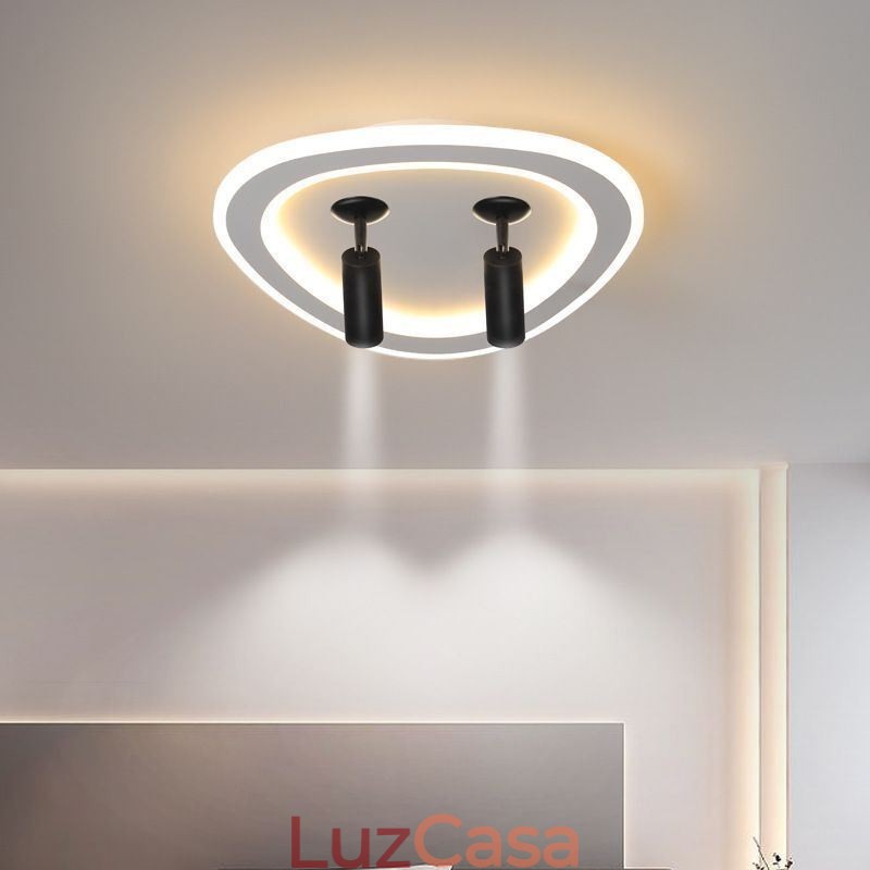 Luminária de teto em acrílico triangular embutida Spotlight