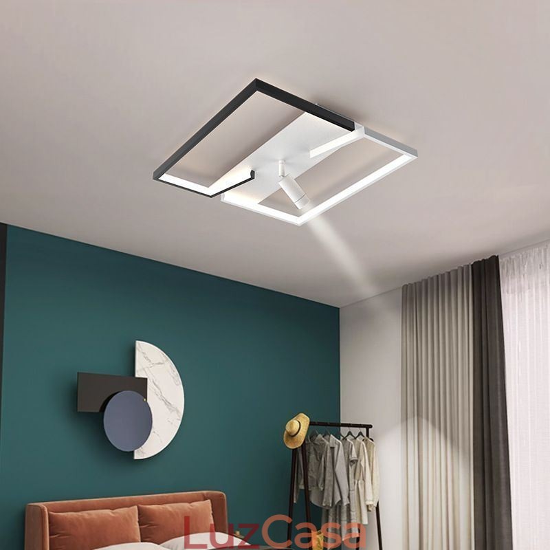 Luminária de teto em acrílico preto e branco Spotlight