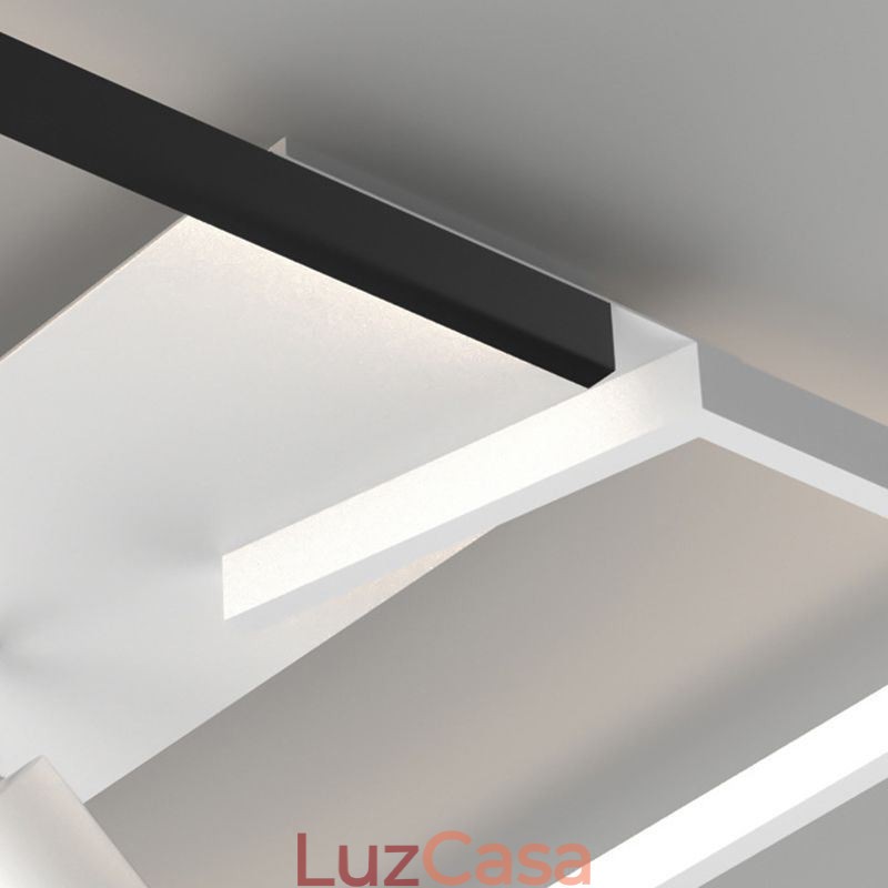 Luminária de teto em acrílico preto e branco Spotlight
