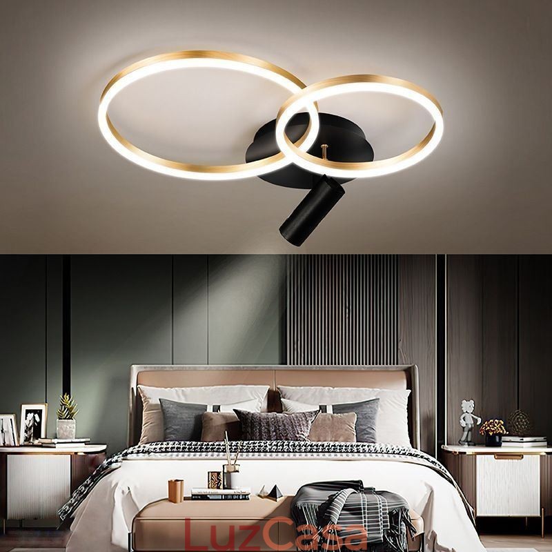Luminária de teto Halo Ring de ouro escovado Spotlight de iluminação