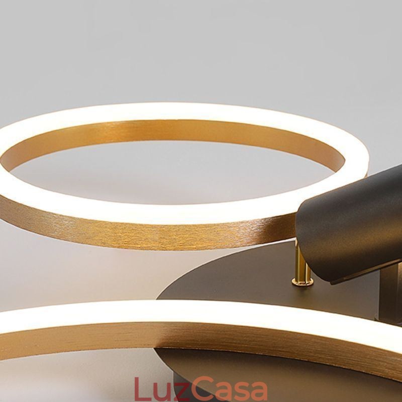 Luminária de teto Halo Ring de ouro escovado Spotlight de iluminação