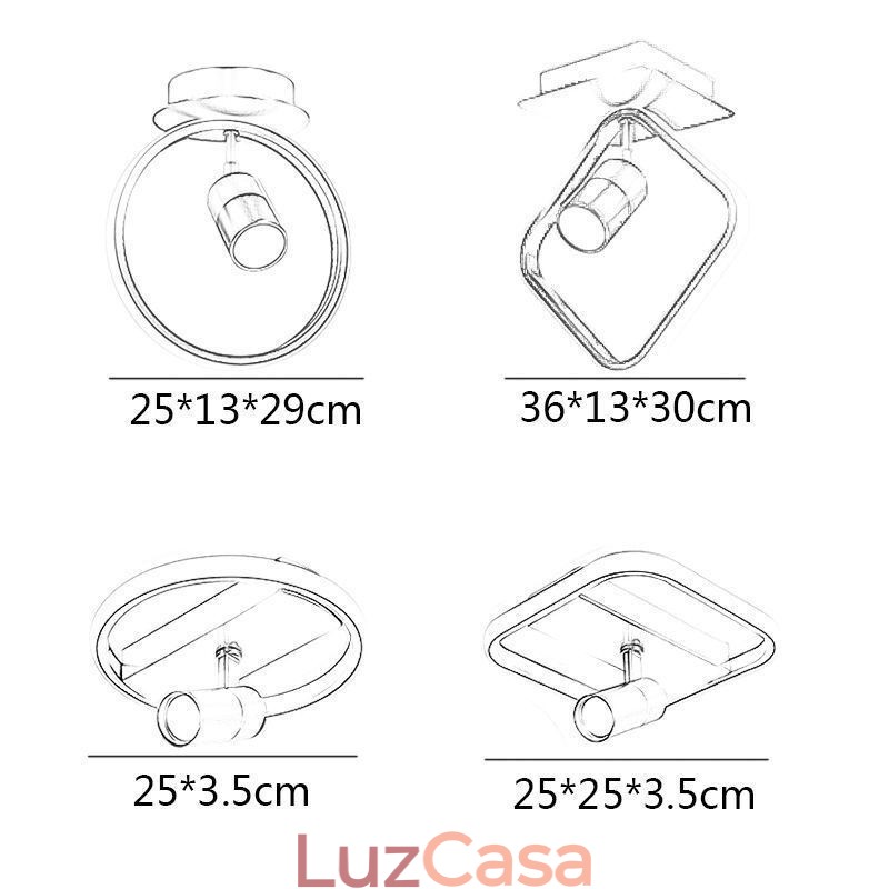 Luminária de teto acrílica minimalista para decoração, holofote