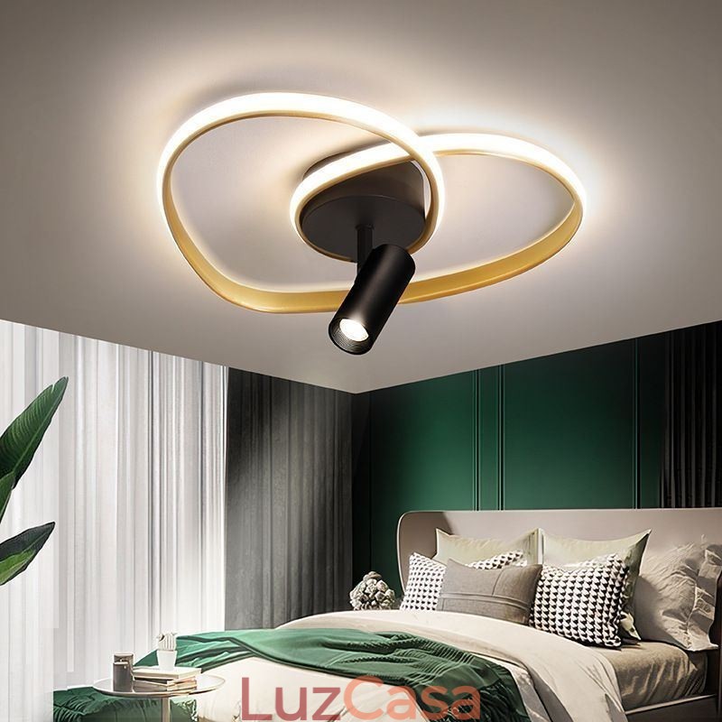 Holofote de iluminação em formato de coração dourado escovado de montagem embutida