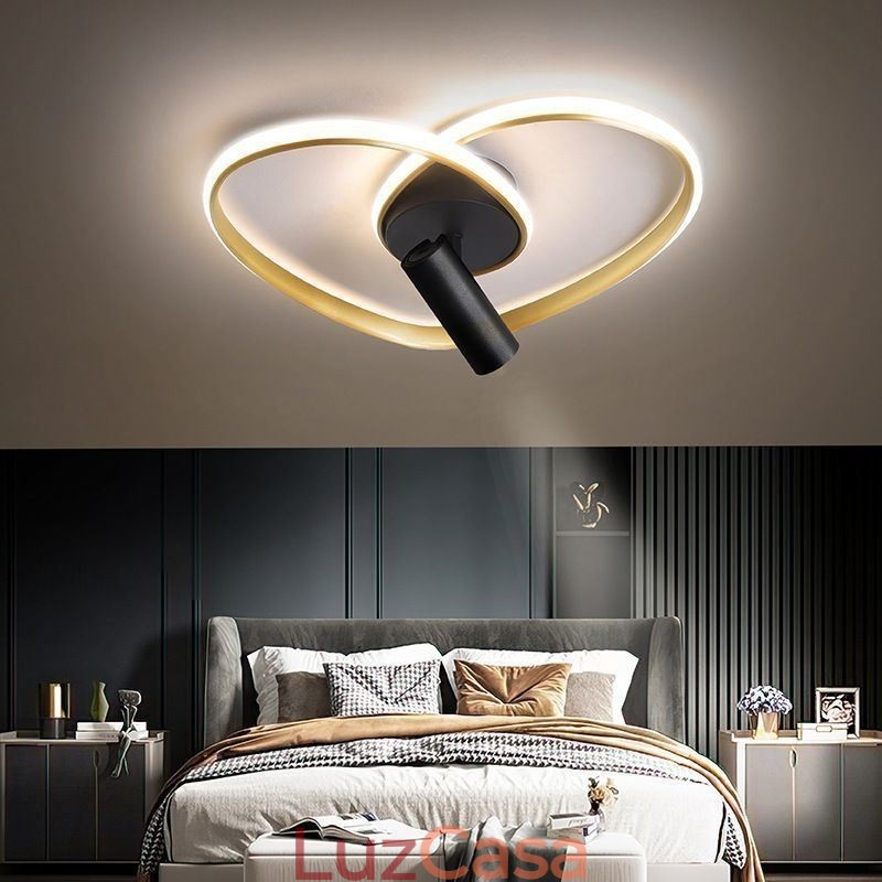 Holofote de iluminação em formato de coração dourado escovado de montagem embutida