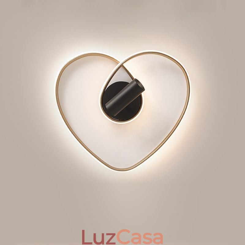 Holofote de iluminação em formato de coração dourado escovado de montagem embutida