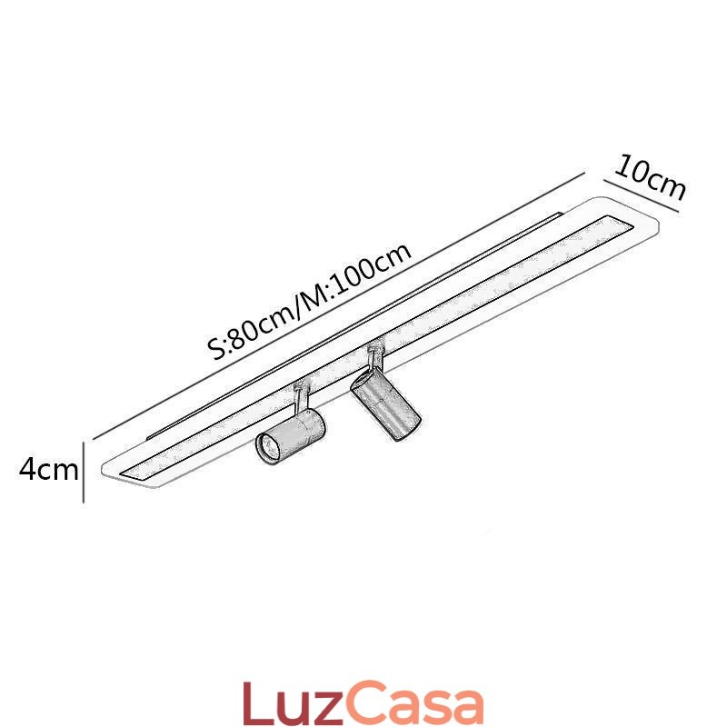 Luminária de teto acrílica de montagem embutida linear Spotlight