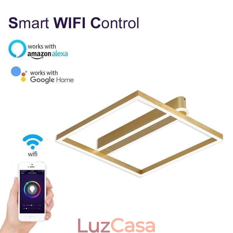 Luminária de teto quadrada acrílica embutida