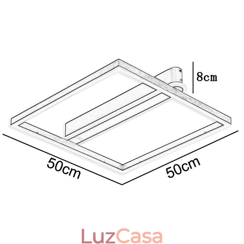 Luminária de teto quadrada acrílica embutida
