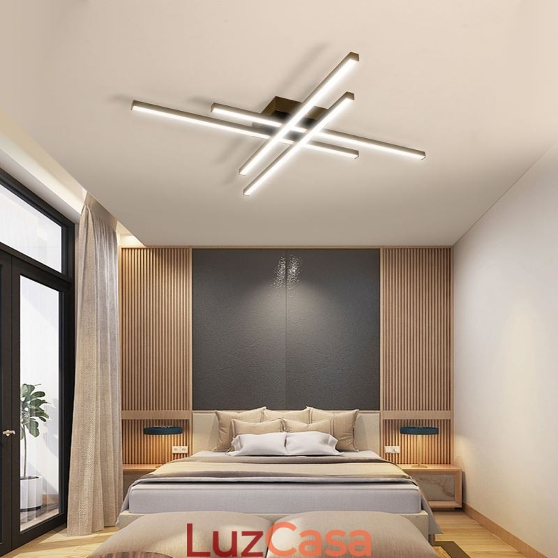 Luminária de teto embutida linear simples iluminação acrílica