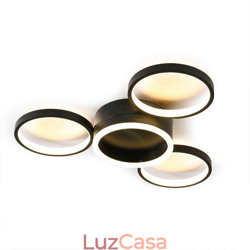 Luminária de teto embutida de 4 anéis