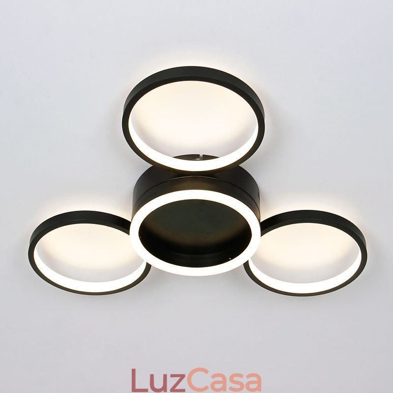 Luminária de teto embutida de 4 anéis