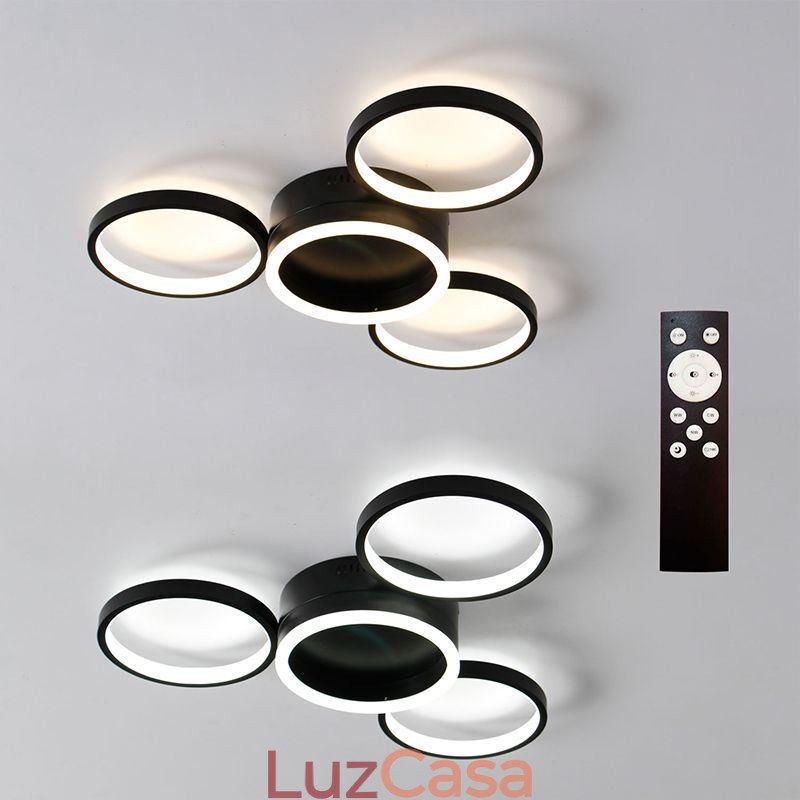 Luminária de teto embutida de 4 anéis