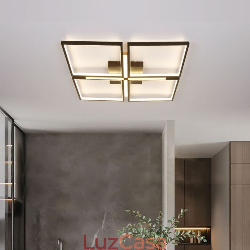 Luminária de teto quadrada embutida, luz decorativa acrílica