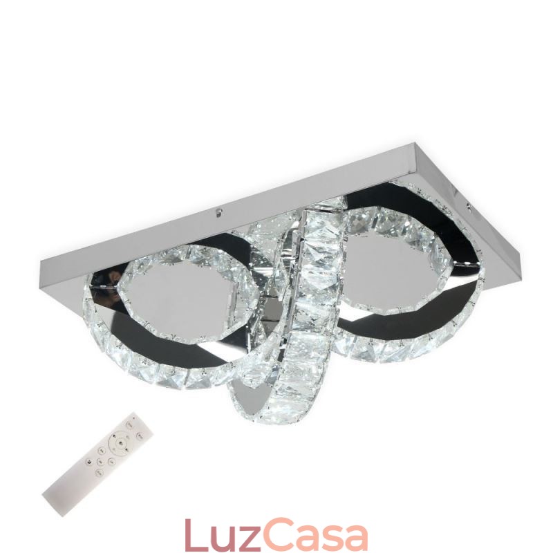 Luminária de teto de cristal semi-anel embutida