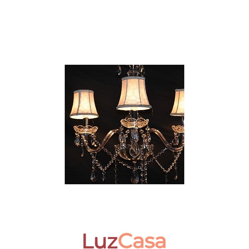 Lustre moderno esplêndido de 3 luzes com braço de cristal