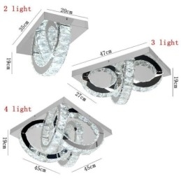 Luminária de teto de cristal semi-anel embutida