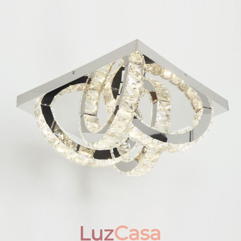 Luminária de teto de cristal semi-anel embutida