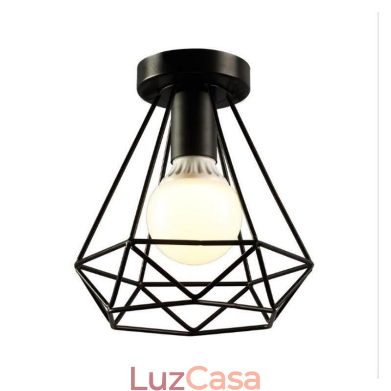 Luminária de teto embutida em formato de diamante