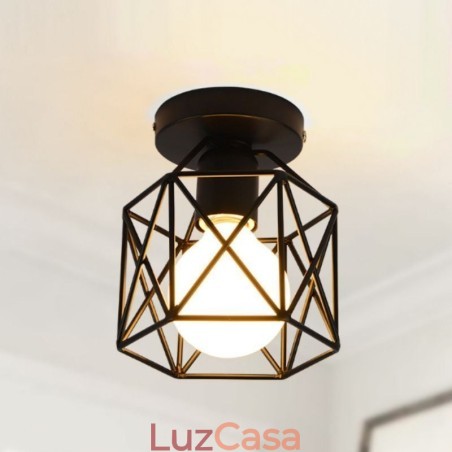 Luminária de teto embutida em gaiola de metal