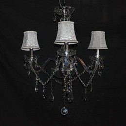 Lustre moderno esplêndido de 3 luzes com braço de cristal