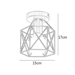 Luminária de teto embutida em gaiola de metal