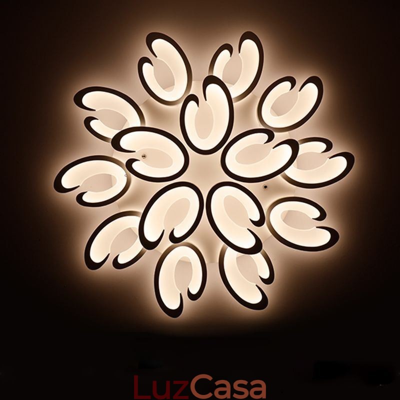 Luminária de teto embutida em formato de pétala