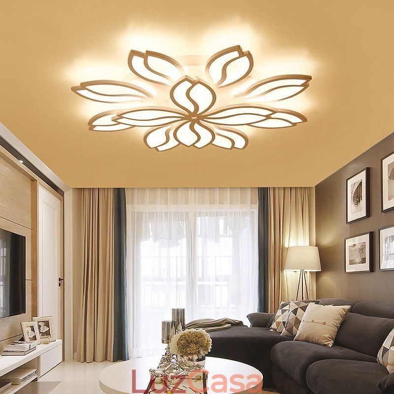 Luminária de teto embutida em forma de flor acrílica
