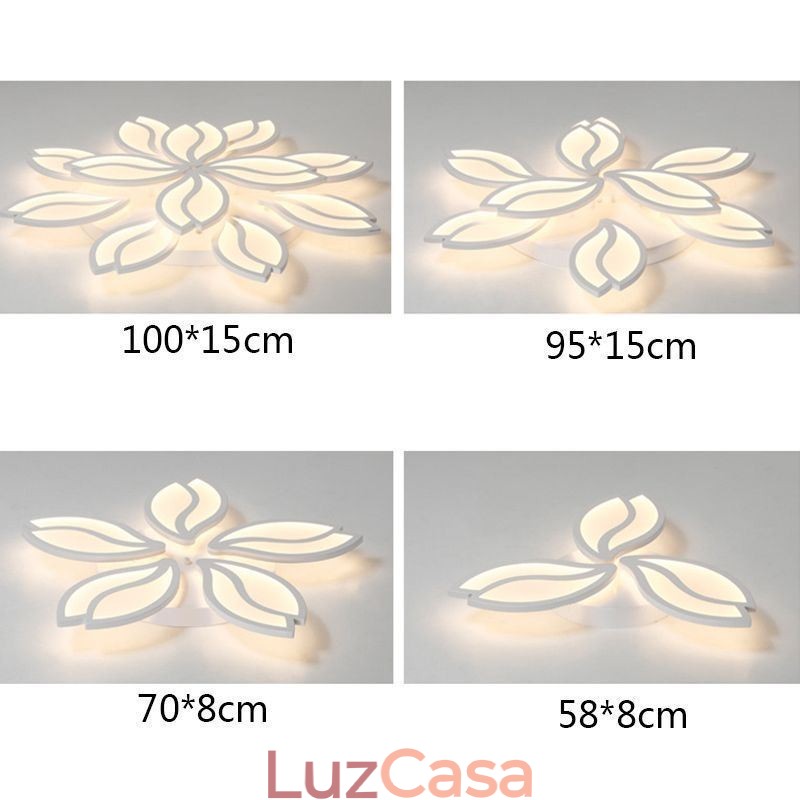 Luminária de teto embutida em forma de flor acrílica