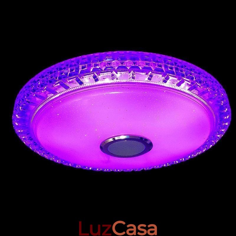Luminária de teto embutida com controle remoto por aplicativo Bluetooth Music Speaker Light