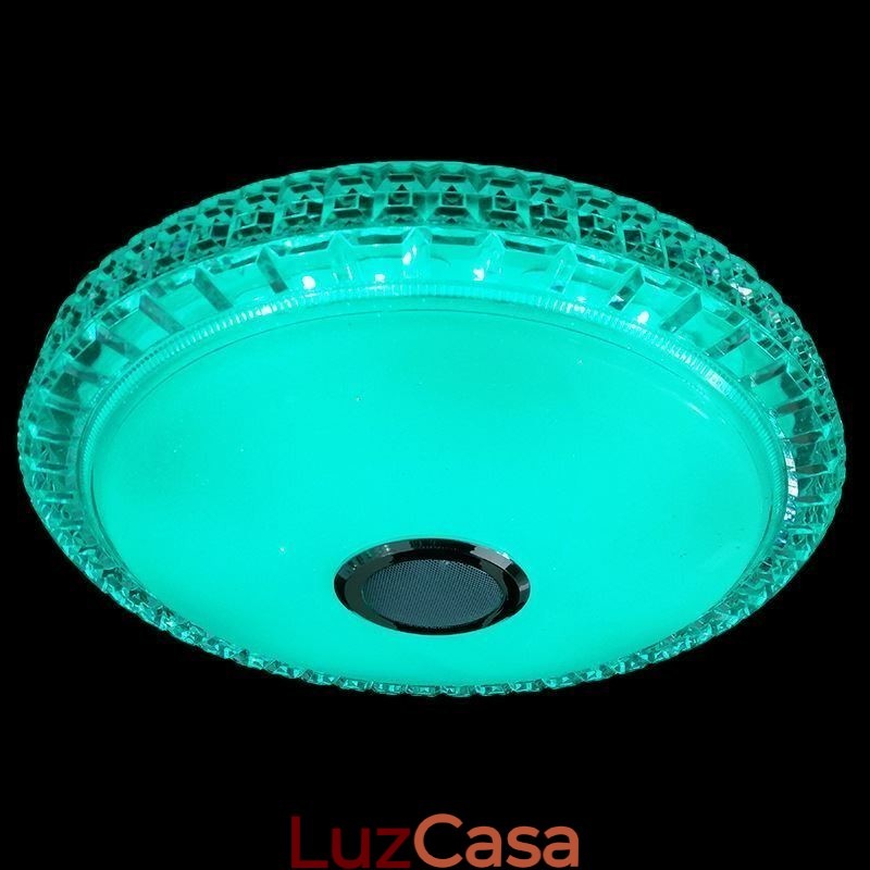 Luminária de teto embutida com controle remoto por aplicativo Bluetooth Music Speaker Light