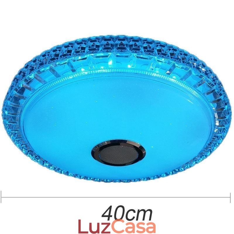 Luminária de teto embutida com controle remoto por aplicativo Bluetooth Music Speaker Light