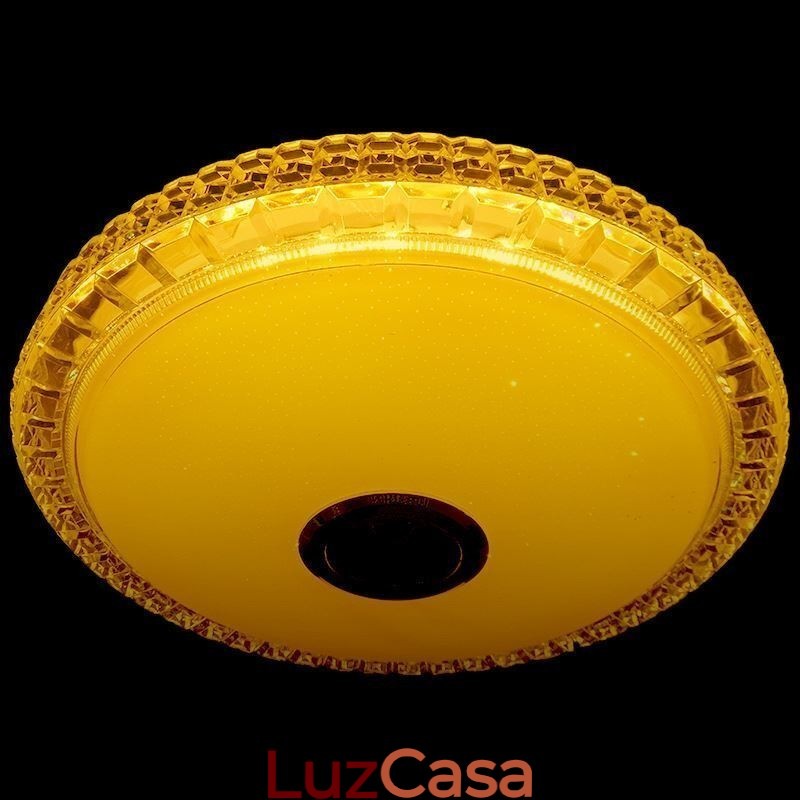 Luminária de teto embutida com controle remoto por aplicativo Bluetooth Music Speaker Light
