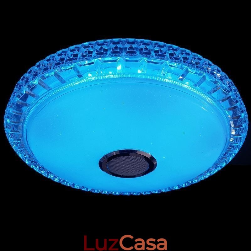 Luminária de teto embutida com controle remoto por aplicativo Bluetooth Music Speaker Light