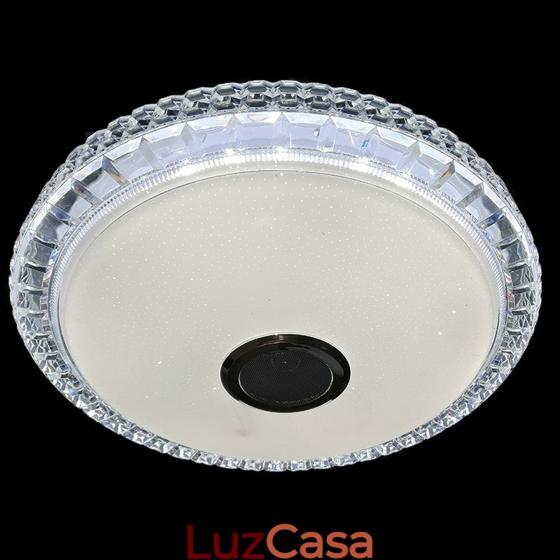 Luminária de teto embutida com controle remoto por aplicativo Bluetooth Music Speaker Light