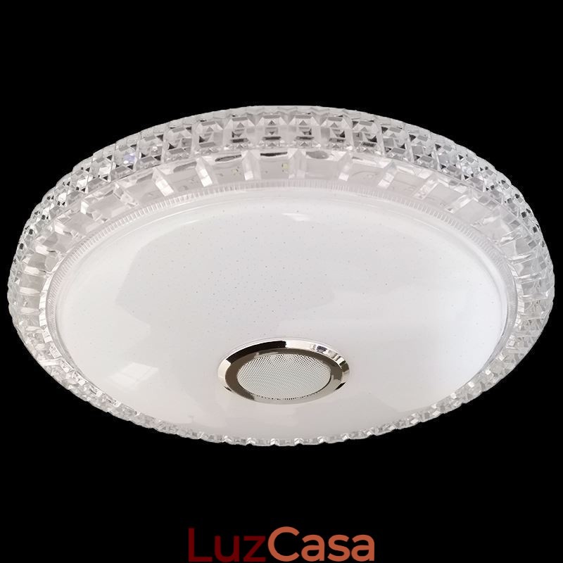 Luminária de teto embutida com controle remoto por aplicativo Bluetooth Music Speaker Light