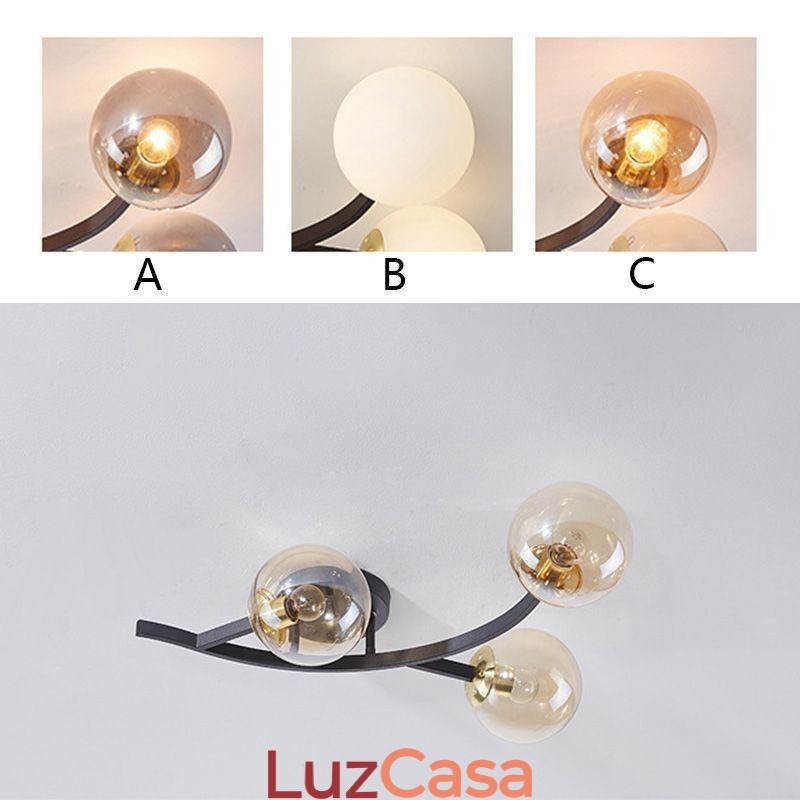 Luminária de teto de globo de vidro embutida moderna e minimalista