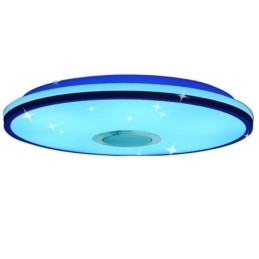 Luminária de teto colorida embutida com função de temporização de alto-falante musical Bluetooth