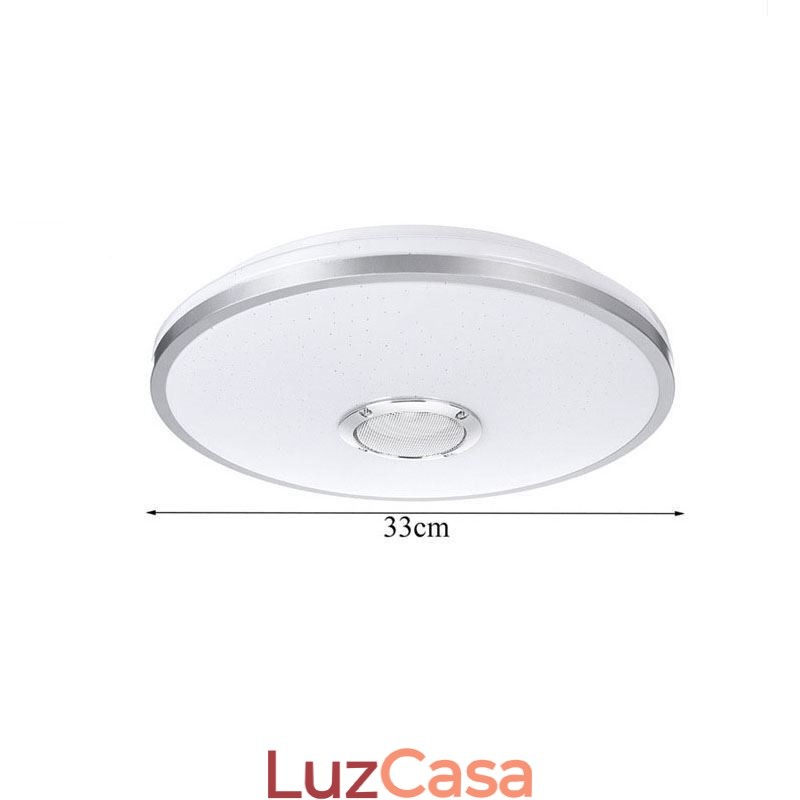 Luminária de teto colorida embutida com função de temporização de alto-falante musical Bluetooth