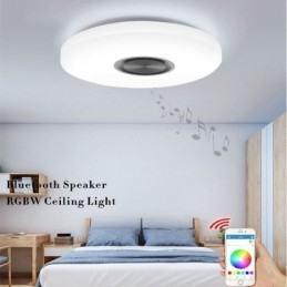 Luminária decorativa embutida com controle remoto por aplicativo, lâmpada com alto-falante musical Bluetooth