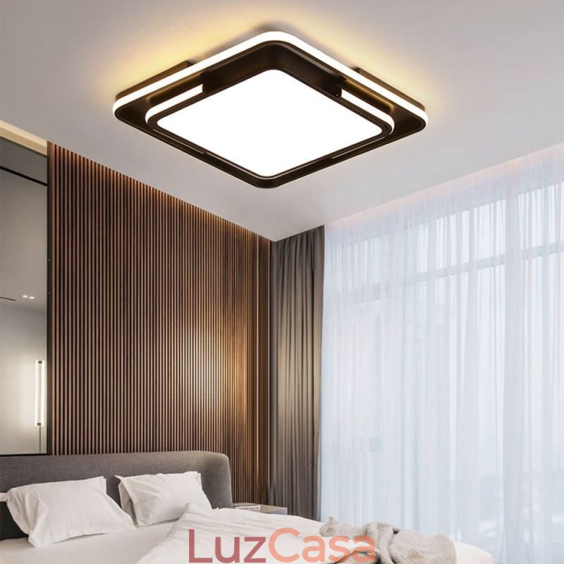 Luminária de teto quadrada de acrílico simples e moderna embutida