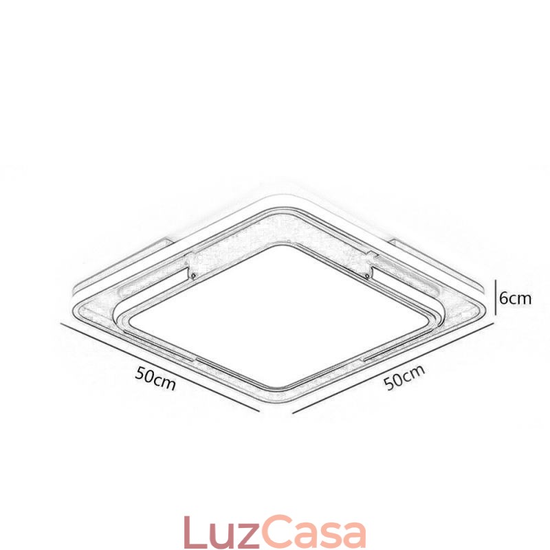 Luminária de teto quadrada de acrílico simples e moderna embutida