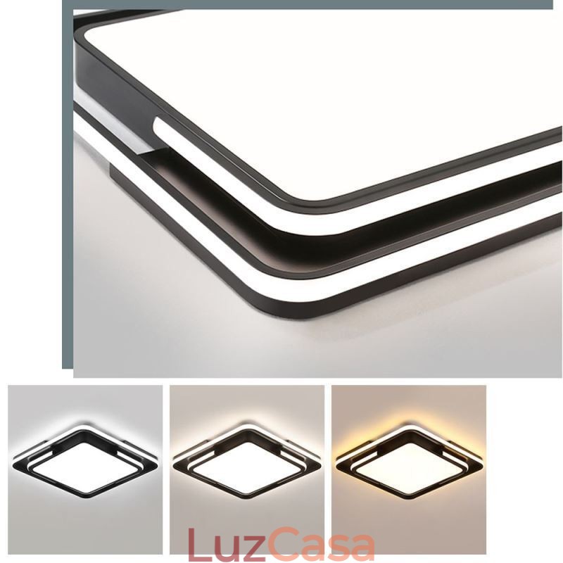 Luminária de teto quadrada de acrílico simples e moderna embutida