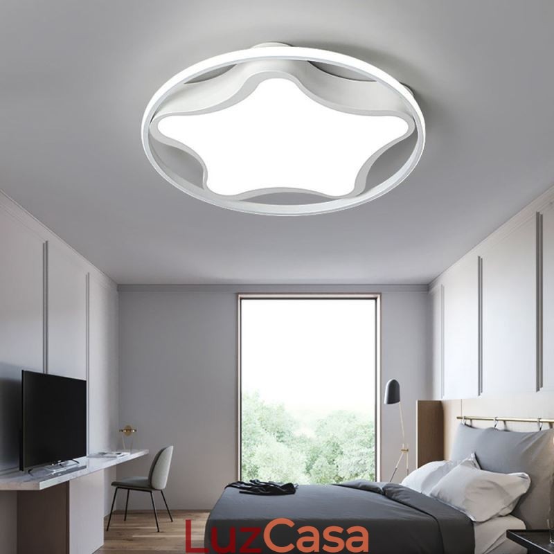 Luminária de teto embutida em estrela Luminária de teto simples e moderna